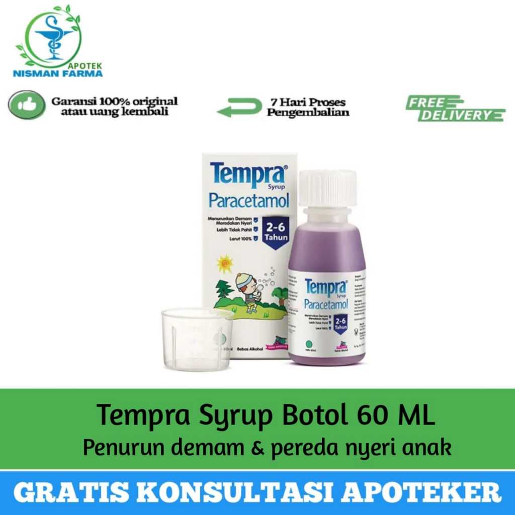 TEMPRA SIRUP BOTOL 60ML/ MENURUNKAN DEMAM/ SAKIT GIGI/ SAKIT KEPALA PADA ANAK
