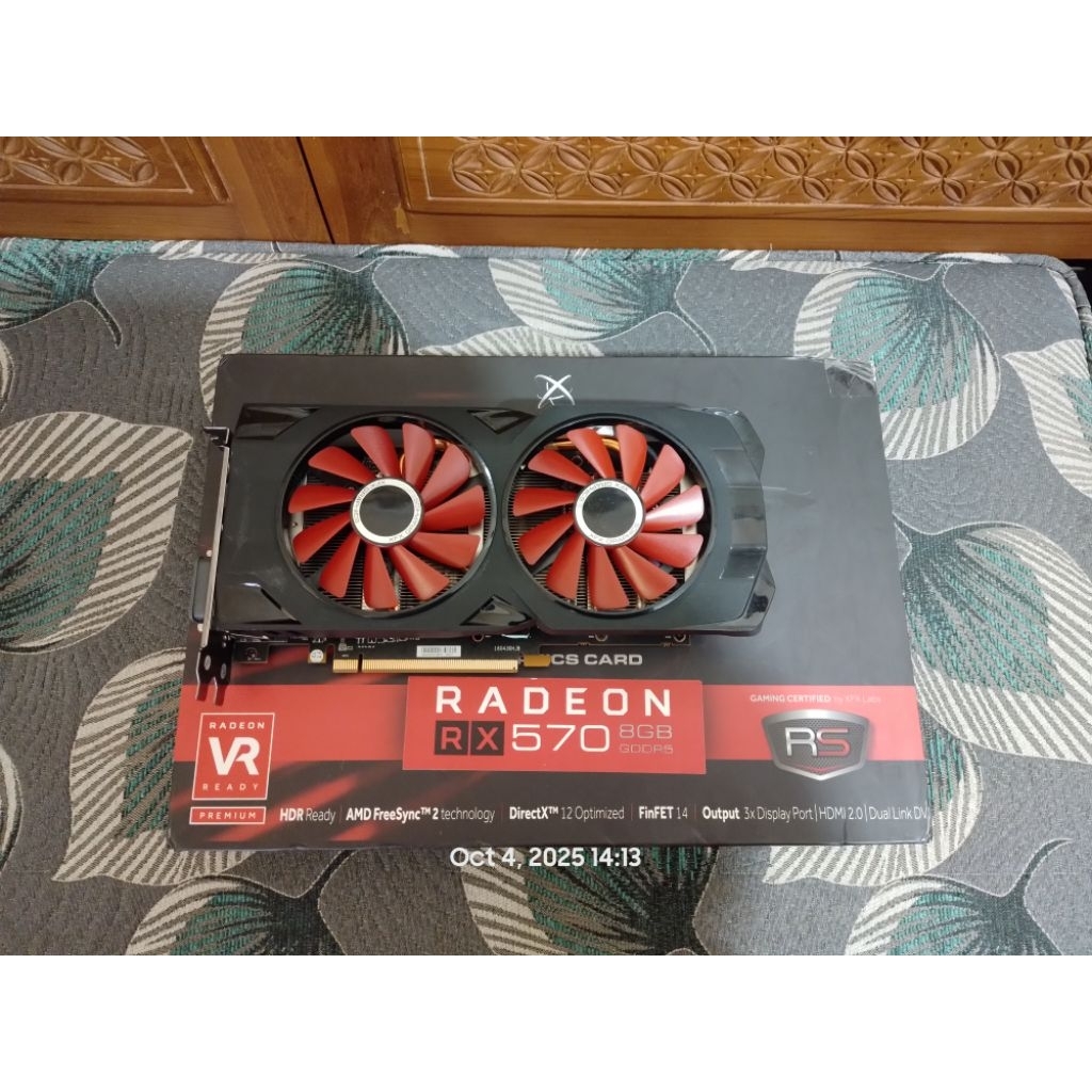 VGA XFX Radeon RX 570 8GB Dual Fan Fullset Lengkap