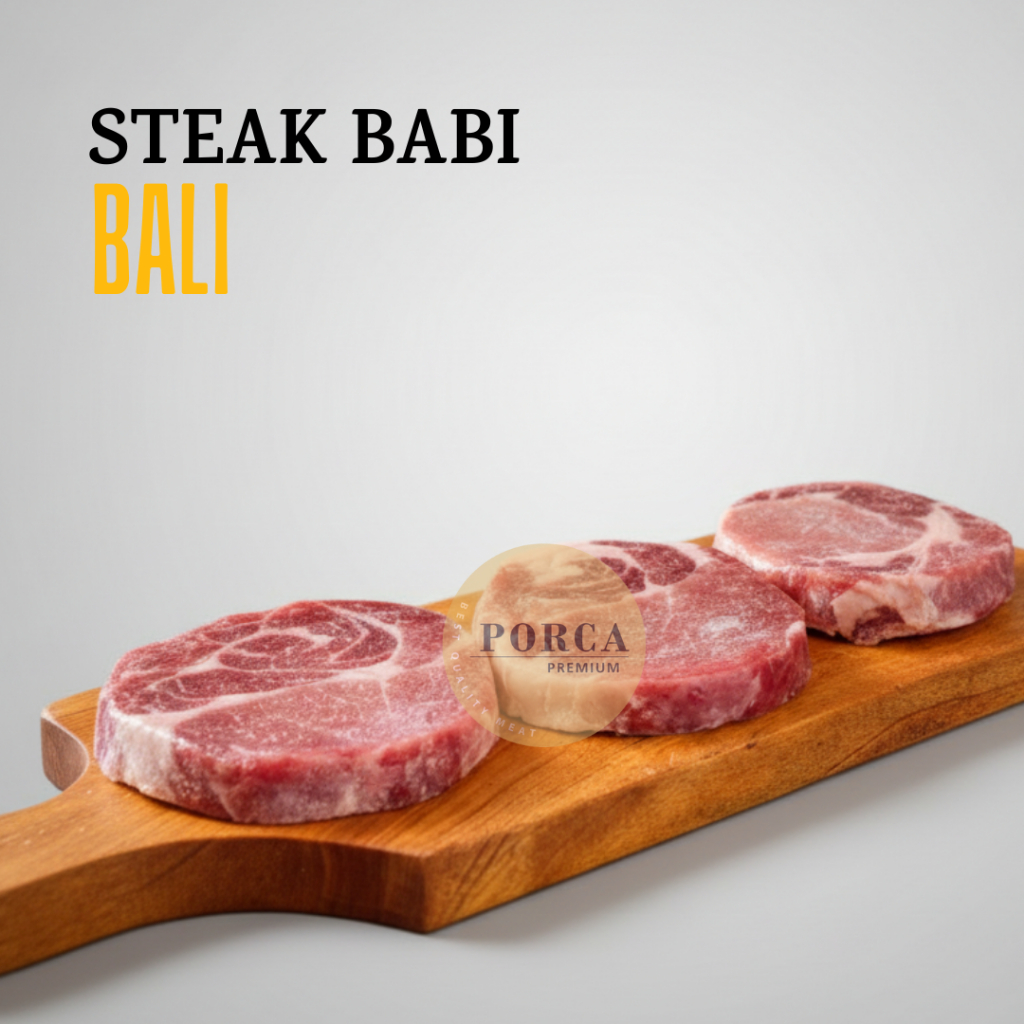 Steak Babi daging steak babi kapsim bali - Porca