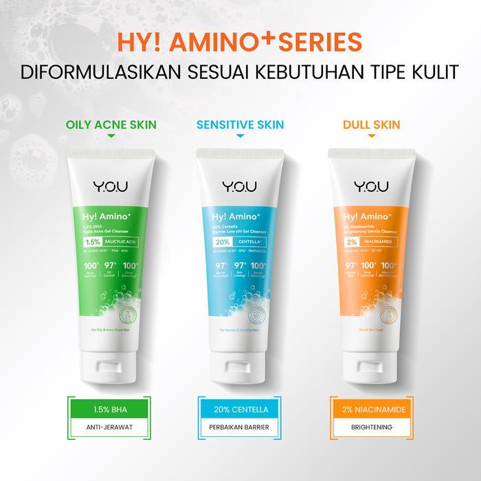 YOU Hy Amino+ Plus Series 2% Niacinamide Brightening 20% Centella 1.5% Barrier BHA Fight Acne Gel Cl