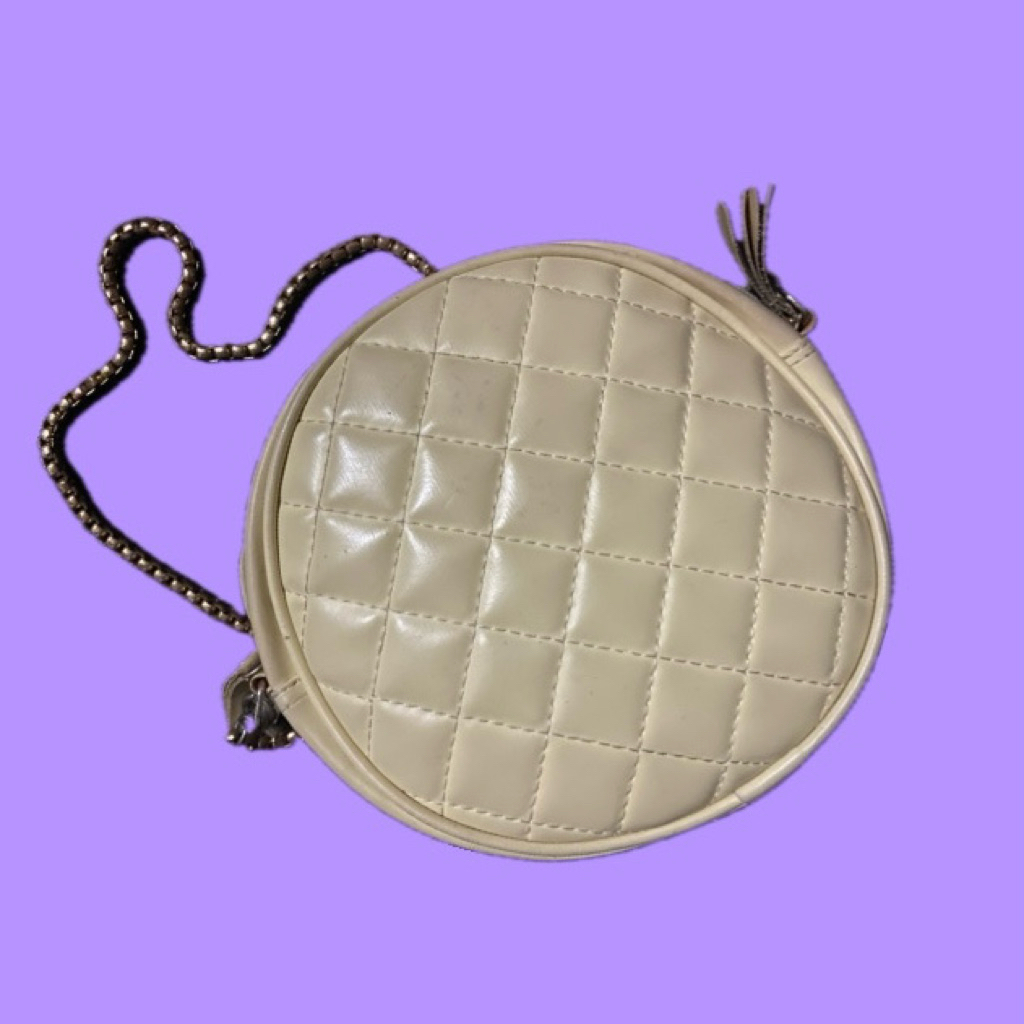 tas selempang warna kuning bulat preloved