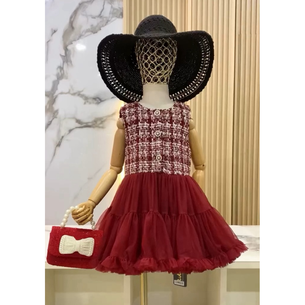 Angelwise Tweedy Tutu Dresss - Dress tutu anak - Dress  ngembang/dress anak/dress kembang/ roktutu n