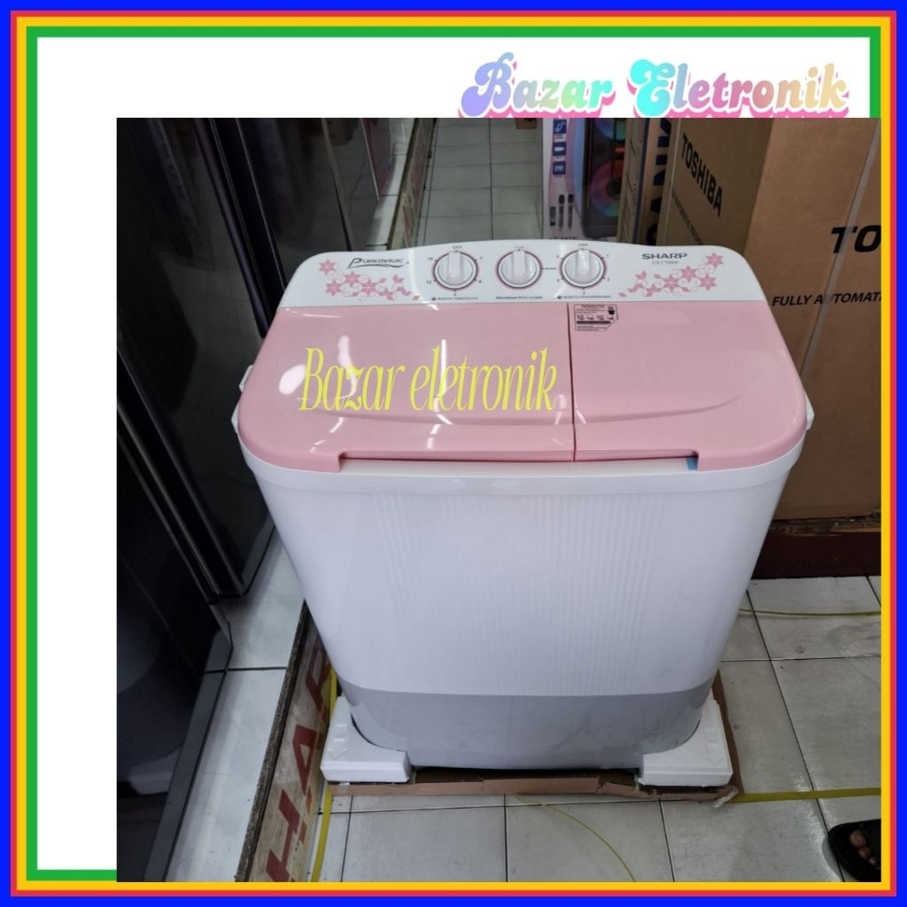 MESIN CUCI SHARP 70MW / MESIN CUCI SHARP ES-T 70MW / MESIN CUCI SHARP 6.5KG 2 TABUNG EST 70 MW