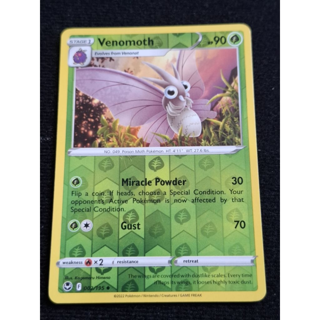 kartu pokemon original holo reverse Venomoth F 002/195