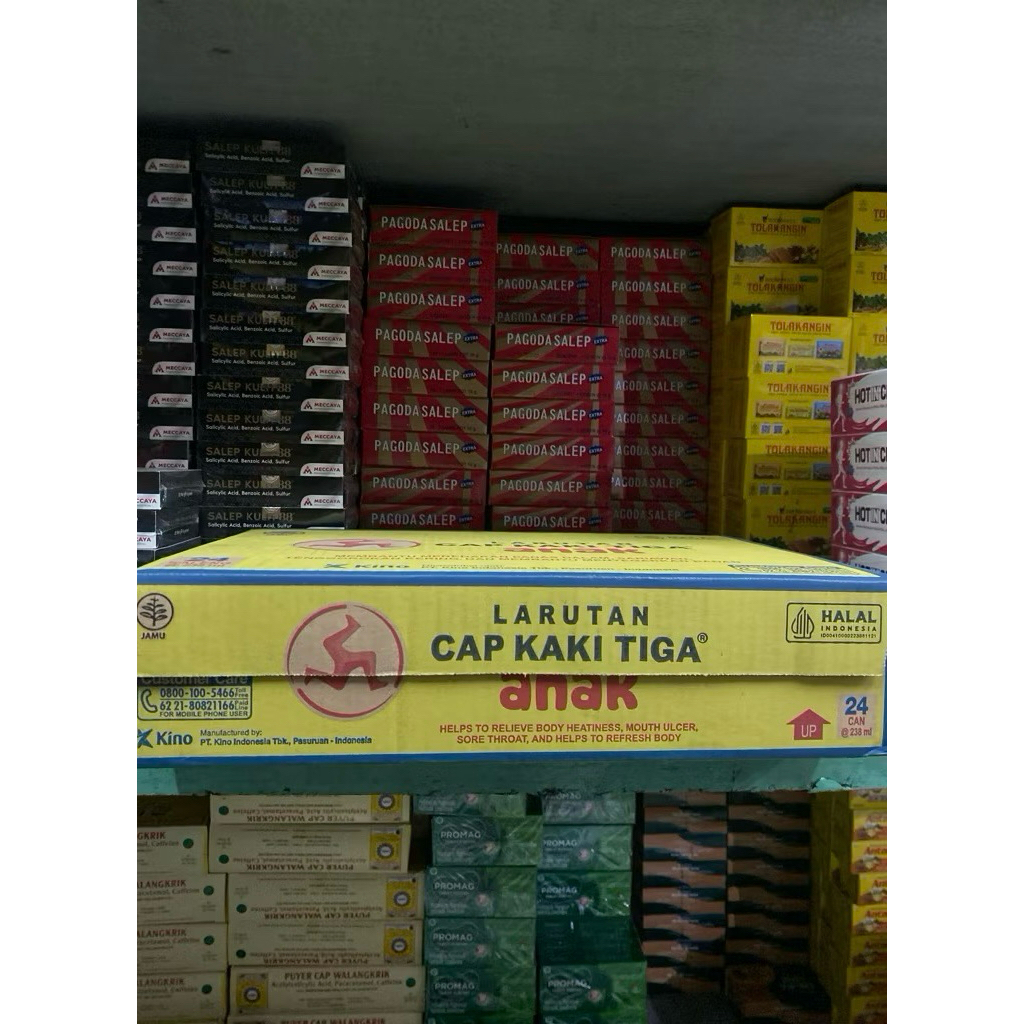 LARUTAN CAP KAKI TIGA KALENG ANAK 1 DUS (HARGA TERMURAH)