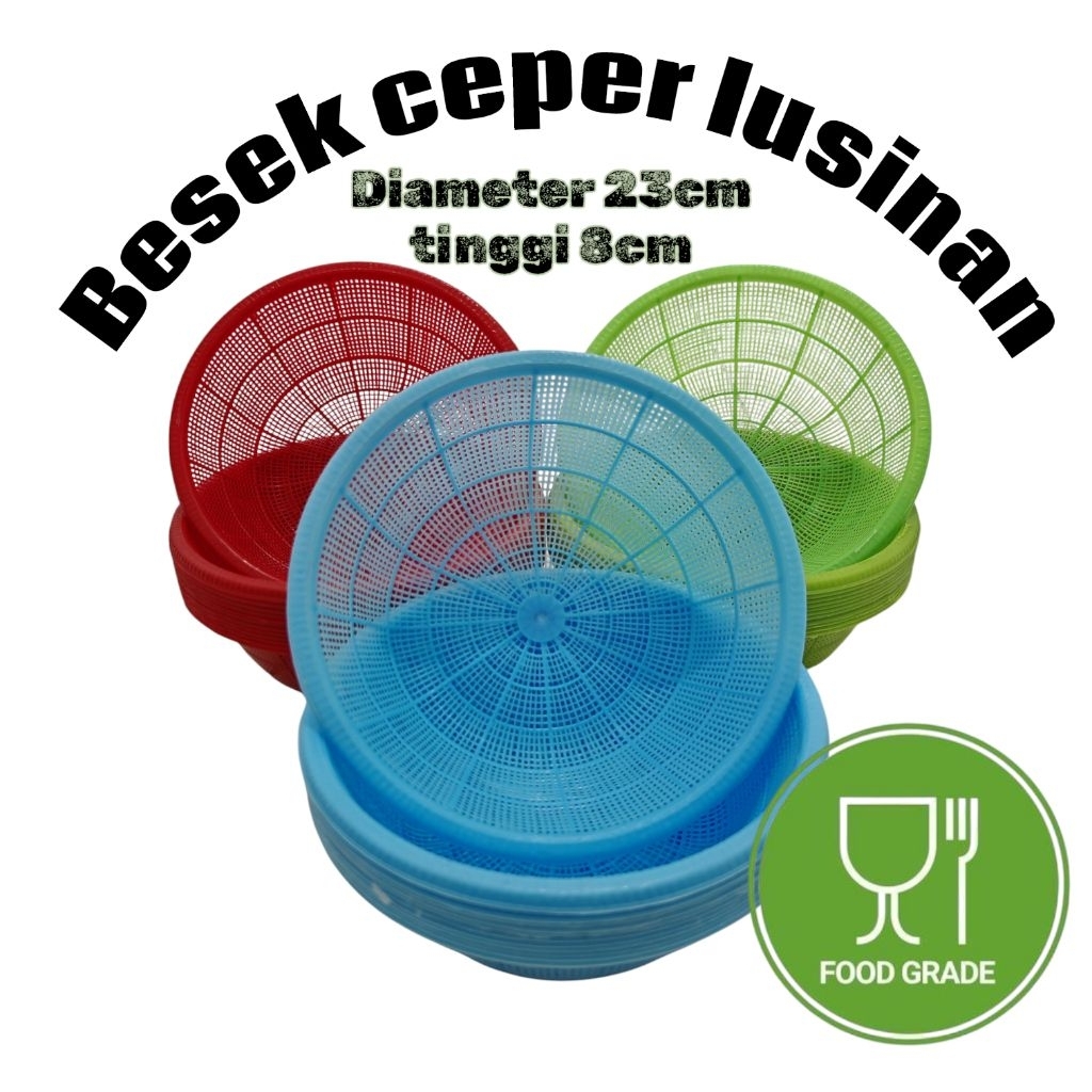Besek ceper plastik warna soft lusinan