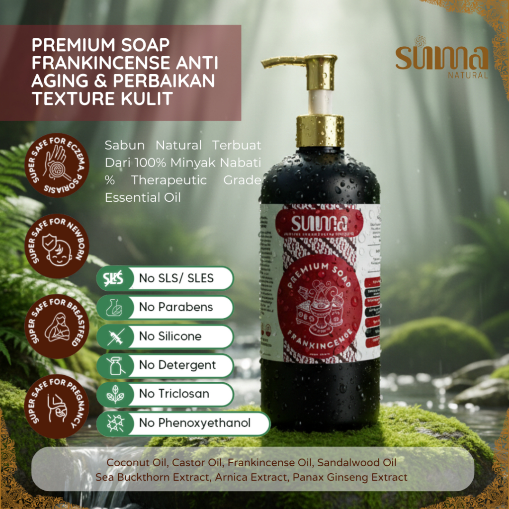 Suma Natural Premium Soap Frankincense | Anti Aging & Memperbaiki Texture Kulit