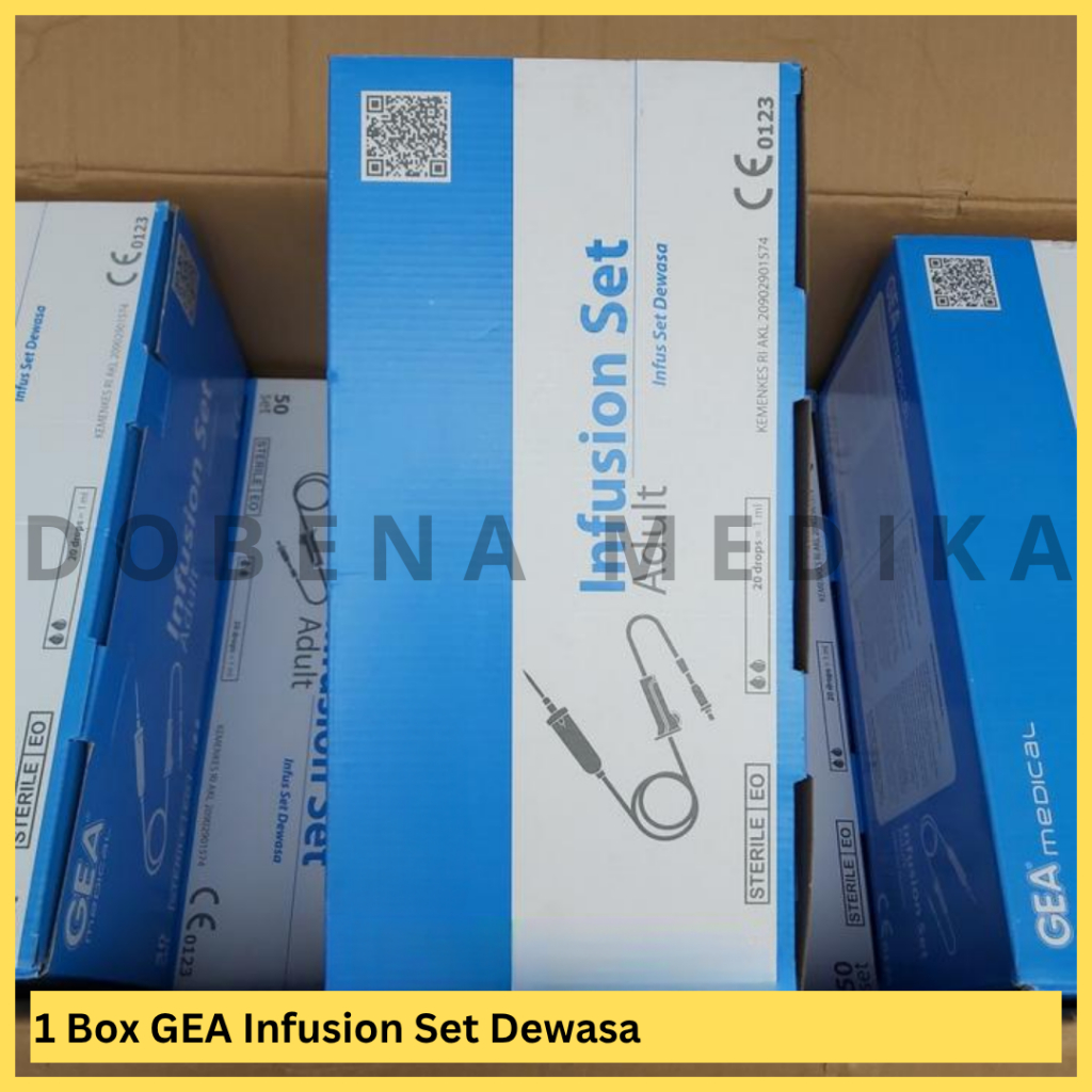 Infus Set Dewasa GEA Box 50 Pcs / Infuset / Infusion Set / Selang Infus