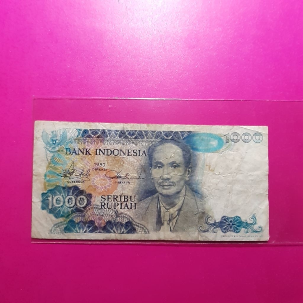 uang kuno 1000 rupiah sutomo 1980