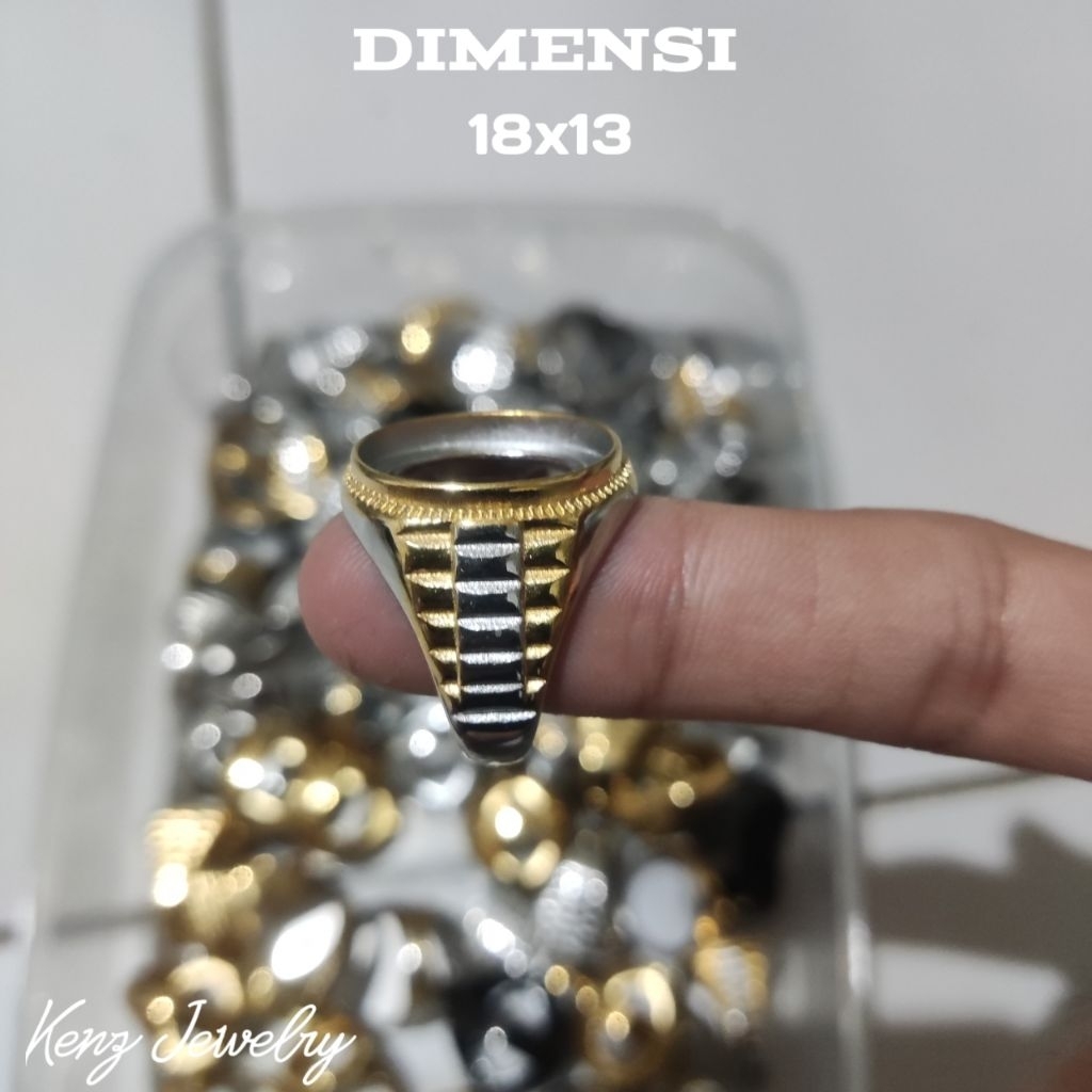 Emban Ring Cincin Titanium Keren 18x13