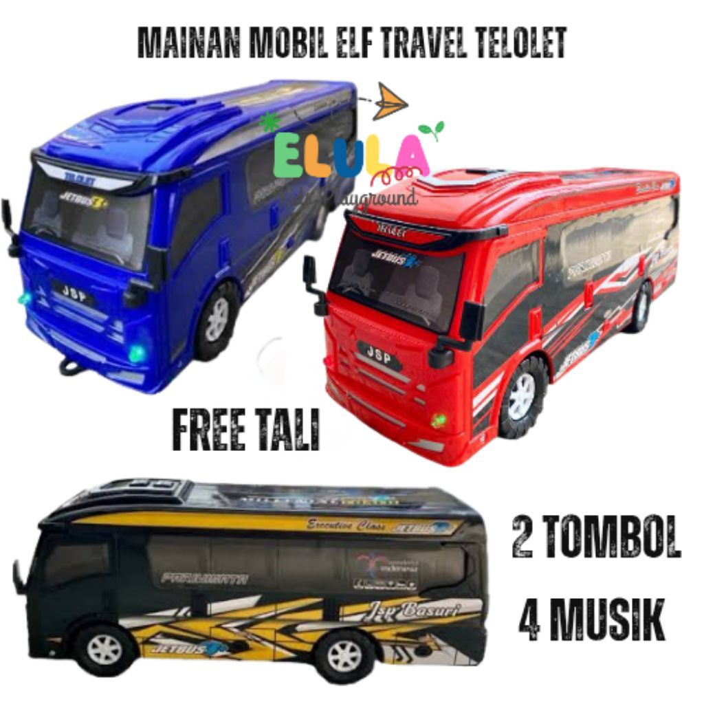 Mainan Miniatur Mobil ELF Travel AM12 / Mobil Elf Angkutan Kota JSP Mainan Free Talii COD