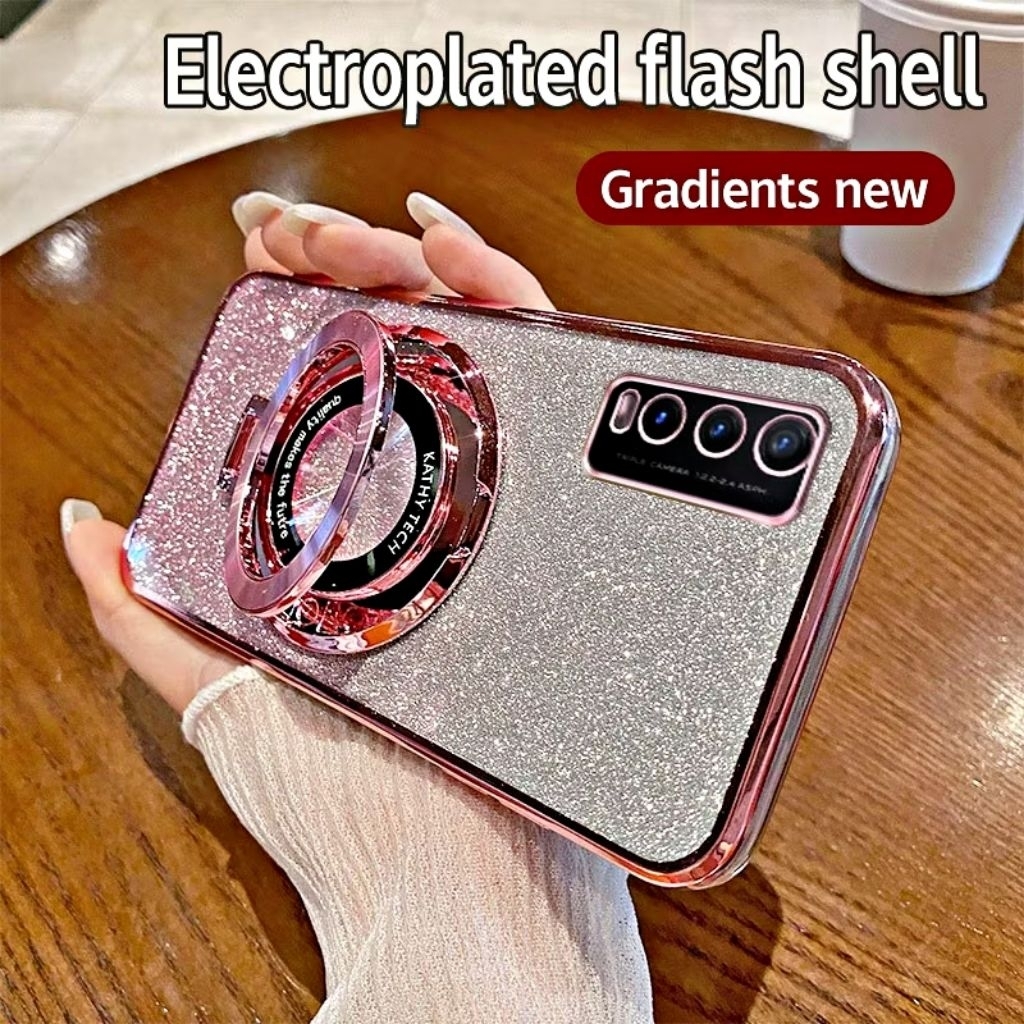 Casing Vivo Y12s / Y20 Softase Gliter Mewah dan Elegan Melindungi Handphone