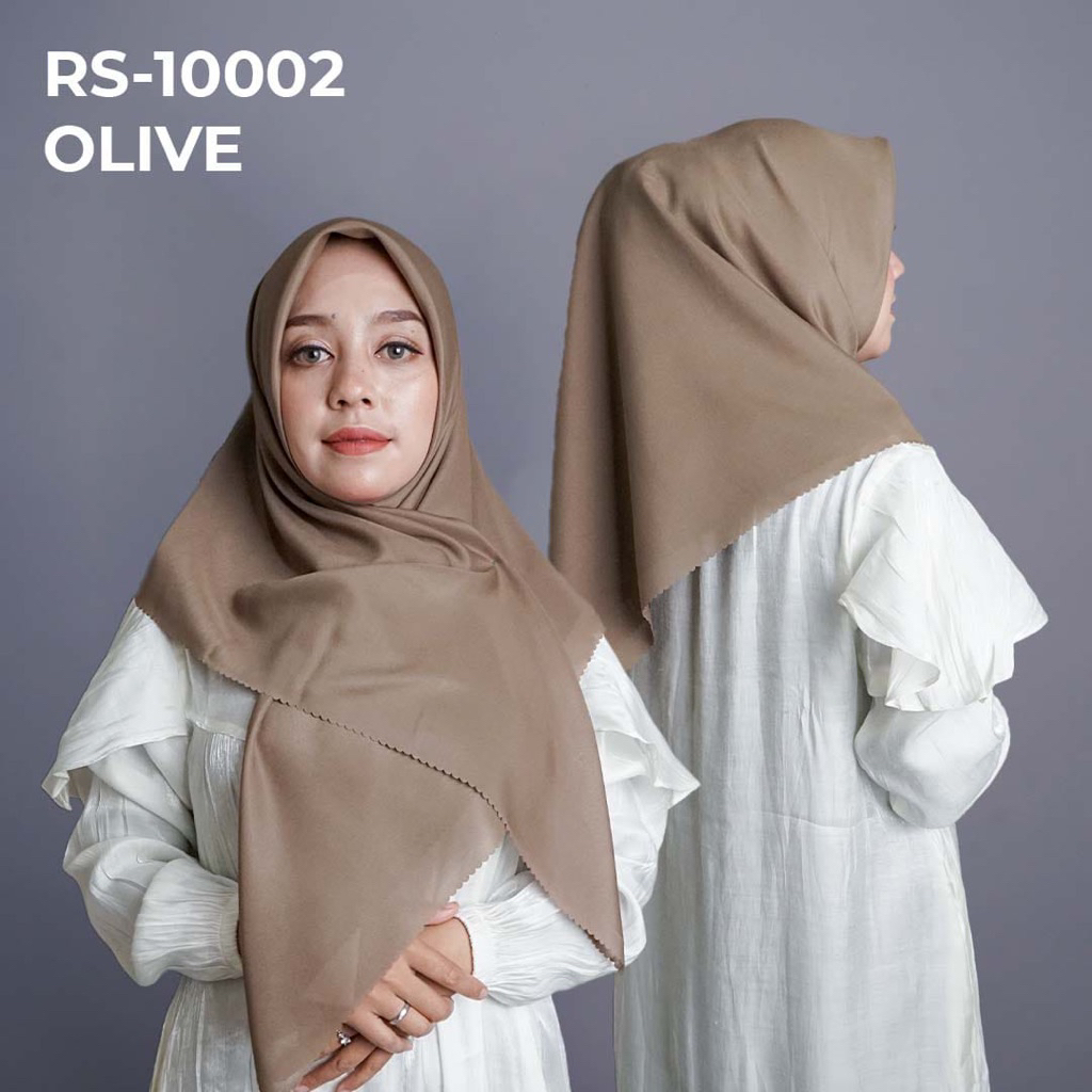 hanny hijab polos 110 x 110 warna olive segi empat