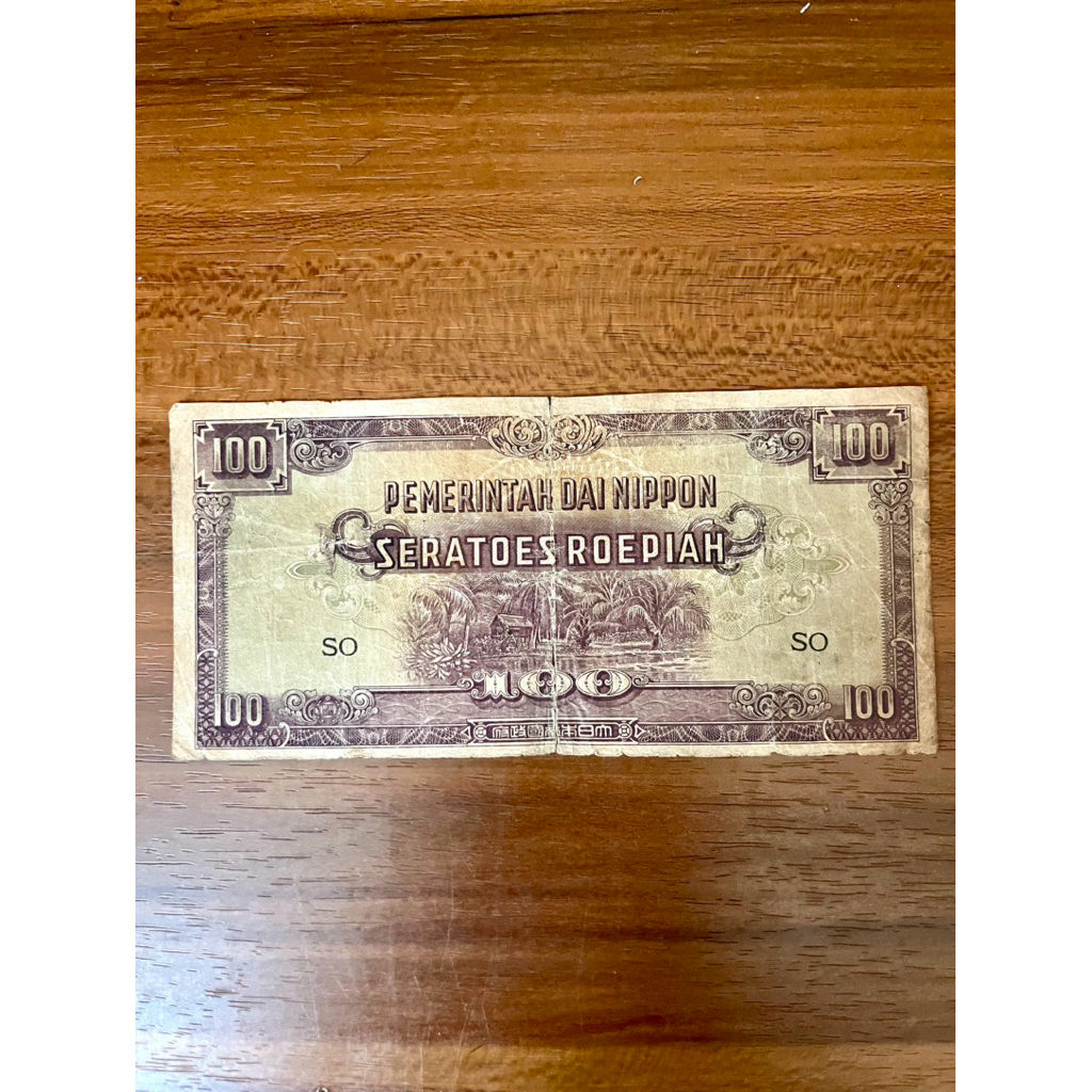 Uang Kertas 100 Rupiah 1943 Seri Dai Nippon Koleksi Kuno