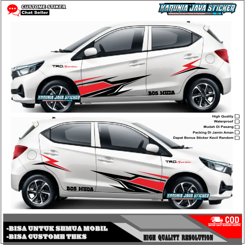 NEW STICKER BRIO STIKER BRIO STICKER MOBIL BRIO STICKER VARIASI MOBIL BRIO STICKER HONDA BRIO