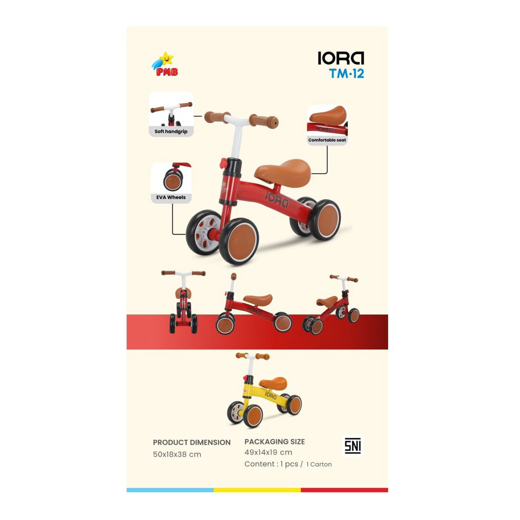 Push Bike Merah Ban Karet