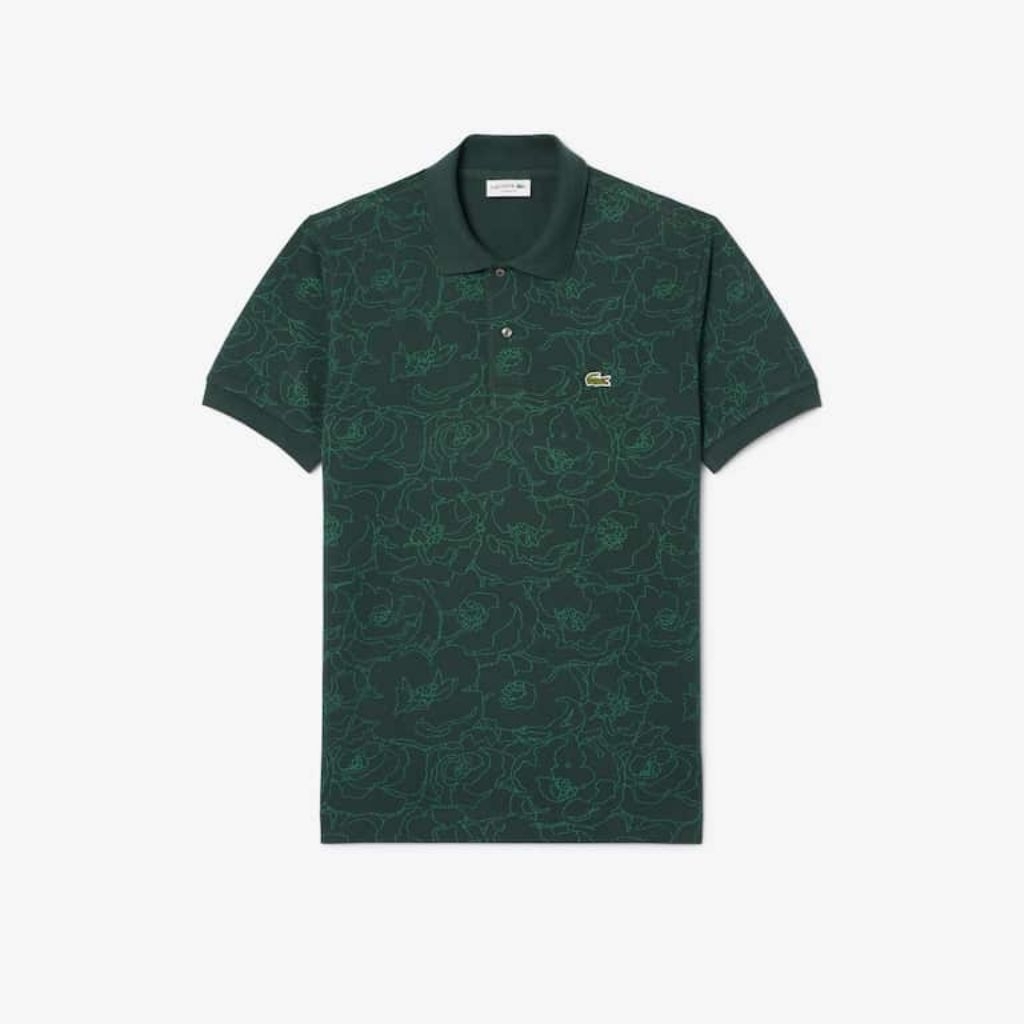 Lacoste Men's Original L.12.12 Flower Print Polo Shirt Kaos Polo Pria