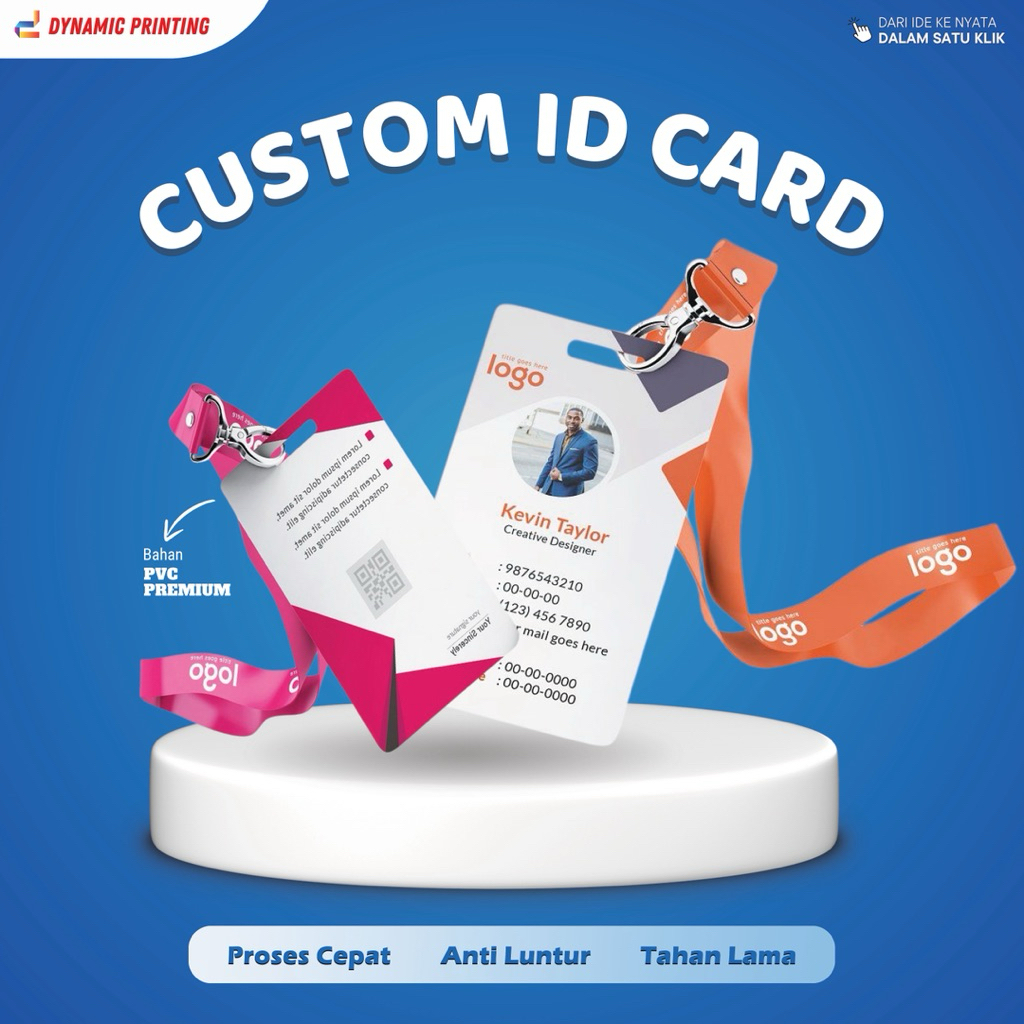 ID CARD CUSTOM 1 & 2 SISI / BAHAN PVC TEBAL 0,9 mm