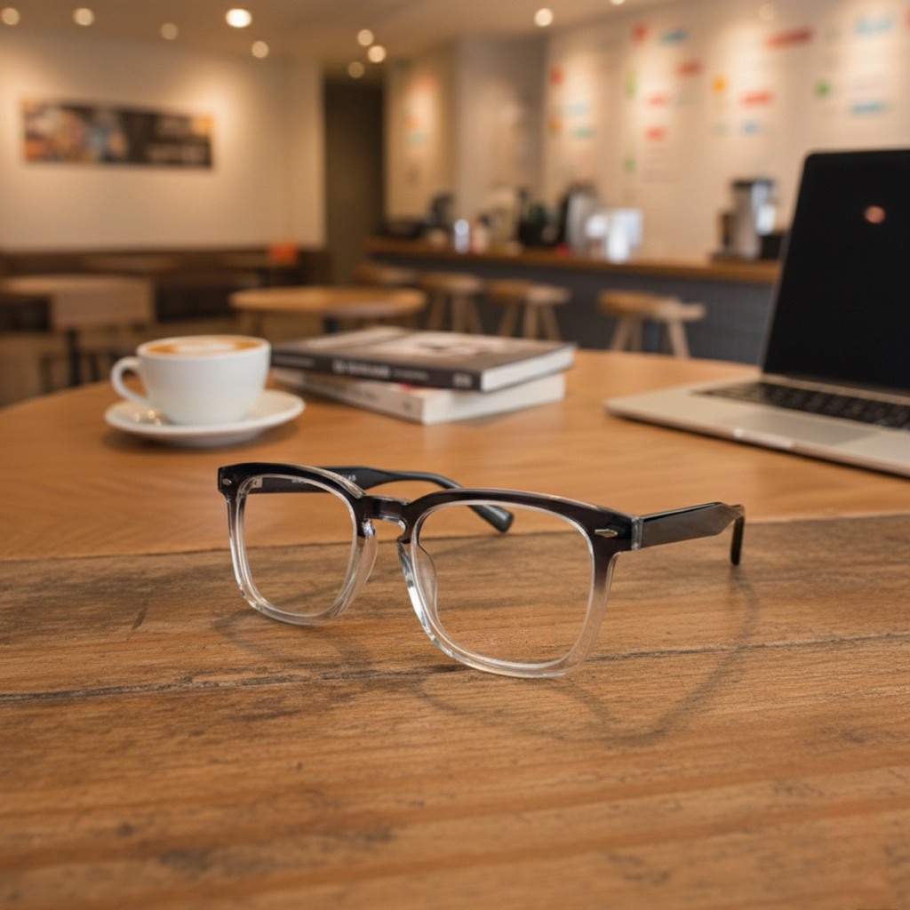 Frame Kacamata Pria Bluecromic Anti Radiasi Photocromic Bisa Minus Cylinder Dan Normal Lensa Kotak W