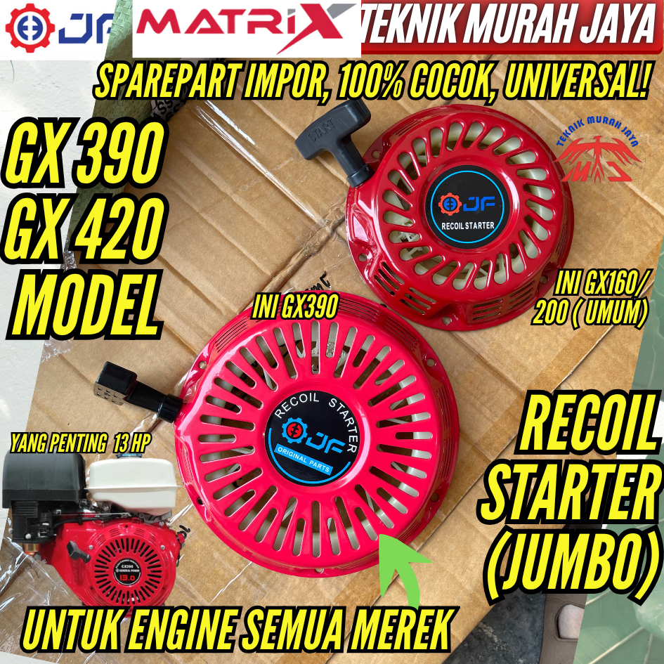 JF MATRIX Recoil Starter Engine 13 HP 16 PK 22 hp Honda GX390 GX420 CX 460 CX 390 CX 420 Selahan Tar