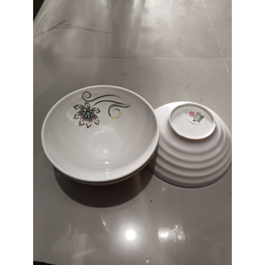 Sunhand Mangkok Melamin Jumbo Uk. 8 Paket 6pcs Desain Floral Sederhana untuk penggunaan