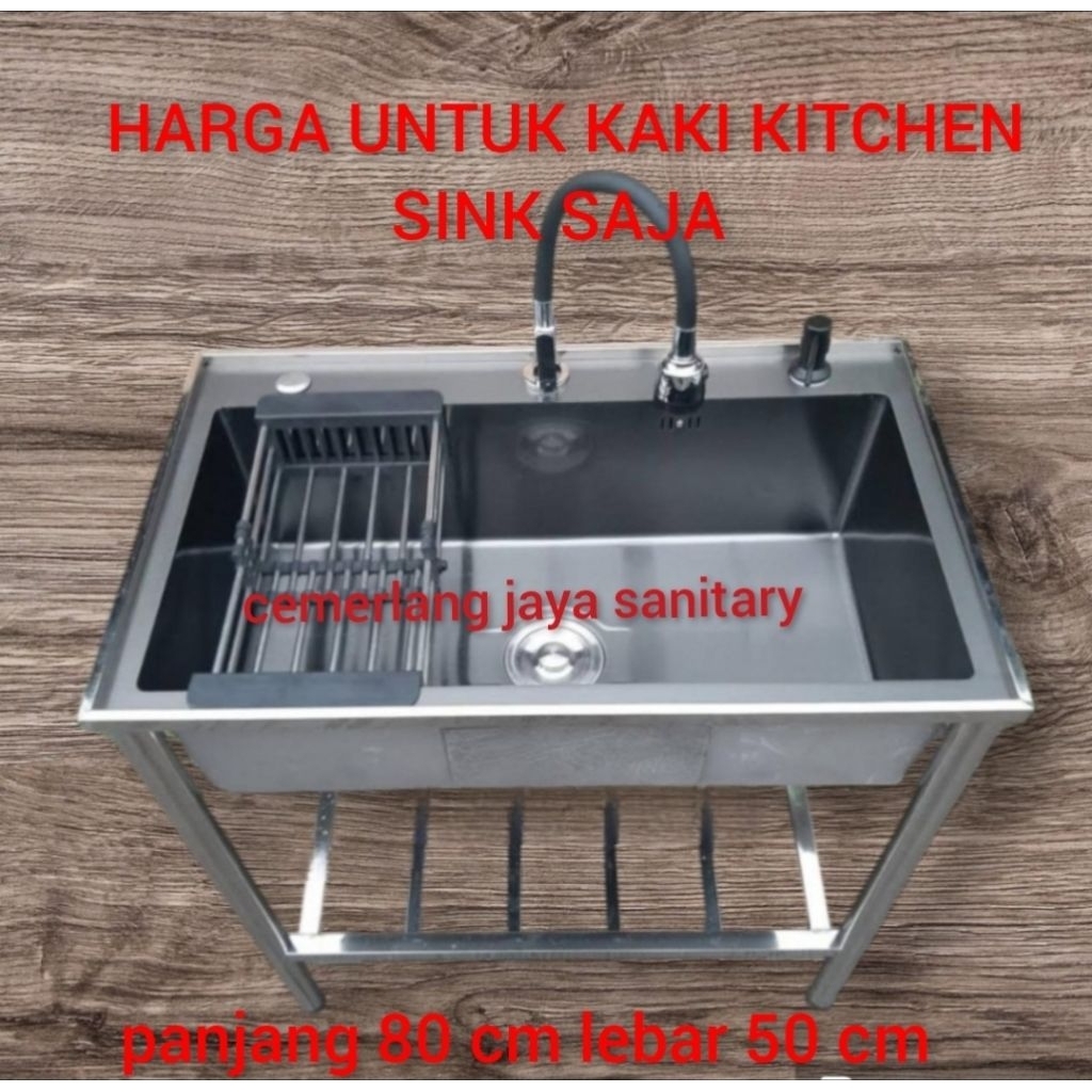 Kaki Kitchen Sink Stainless 8050 kaki wastafel sink ukuran 80 x 50 cm