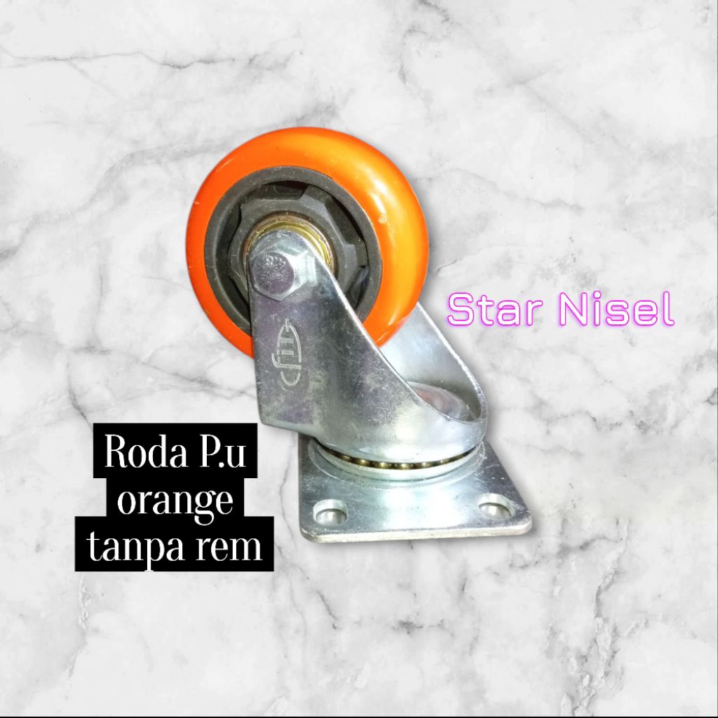 XANDER Roda 2 inch - 3 inch - 4 inch PU Heavy Duty ORANGE