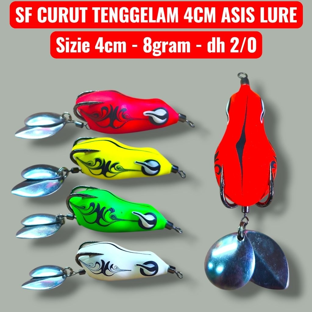 SOFT FROG CURUT TENGGELAM 4CM ASIS LURE. umpan dalam. umpan casting gabus.