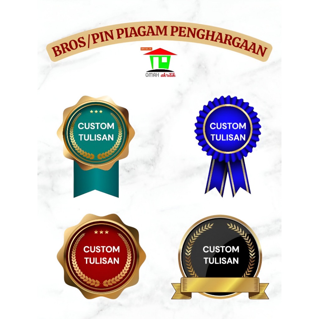 Pin Bros Piagam Penghargaan Custom / Pin Acrylic Piagam Award Cetak Print / Bros Custom Piagam Pengh