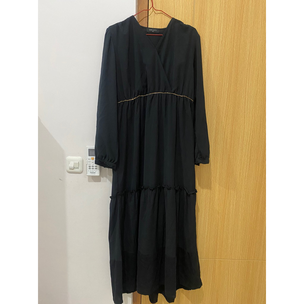 gamis wanita simplicity preloved hitam no minus