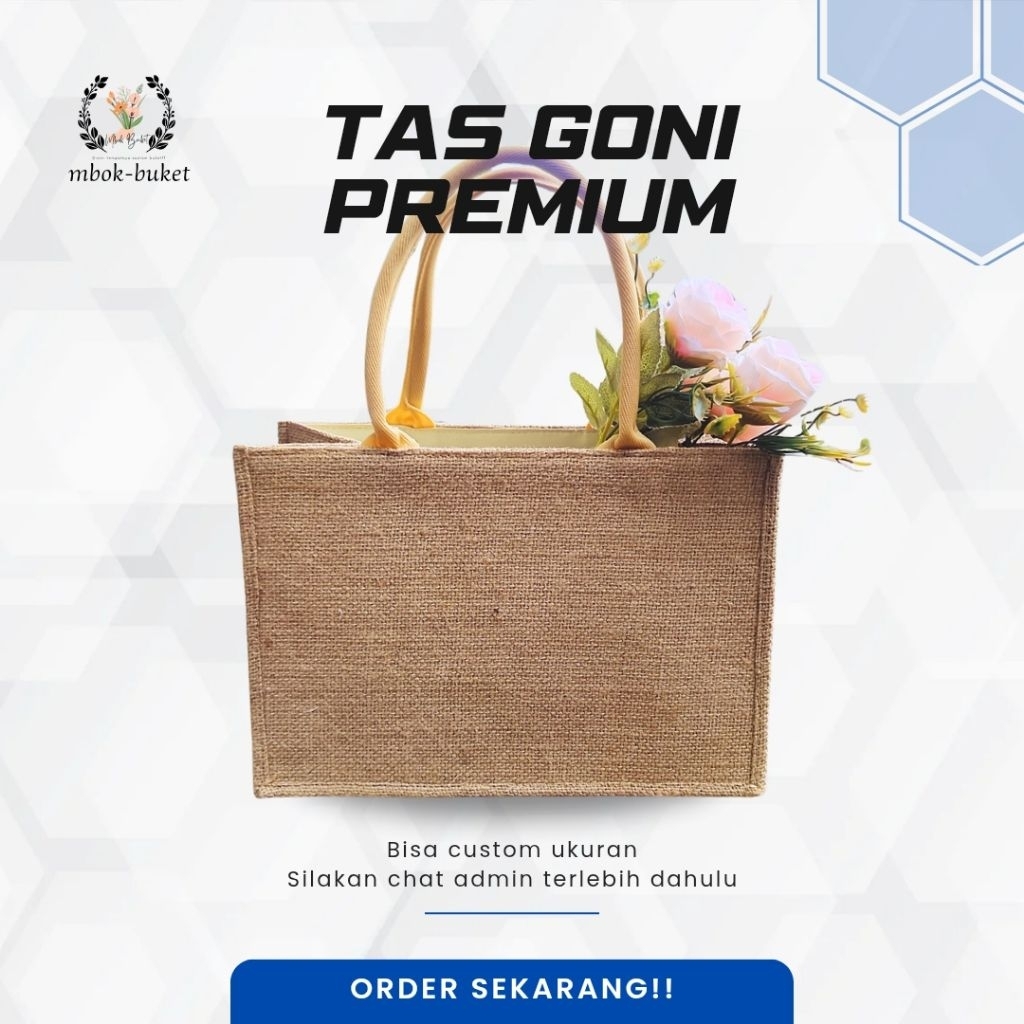 TAS GONI JUTE PREMIUM BAG NATURAL HAND BAG KARUNG GONI TAS AESTHETIC