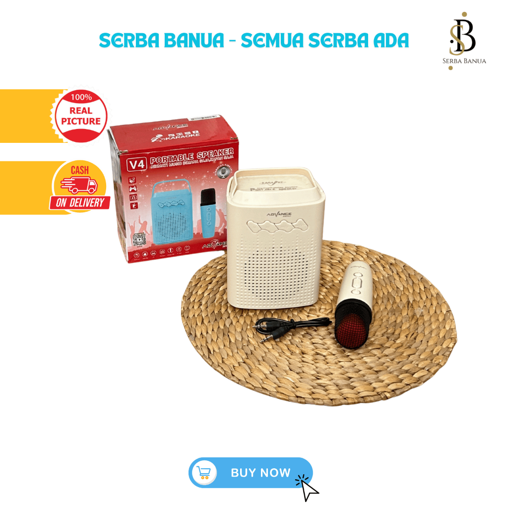 Advance Speaker Bluetooth Karaoke Portable Microphone Wireless Speaker Mic Bluetooth Karaoke V4