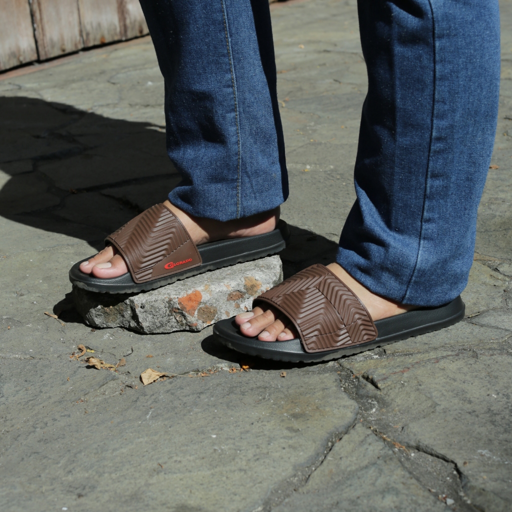 Sandal Slip On Pria Wanita Termurah Colorado Jordan - Brown