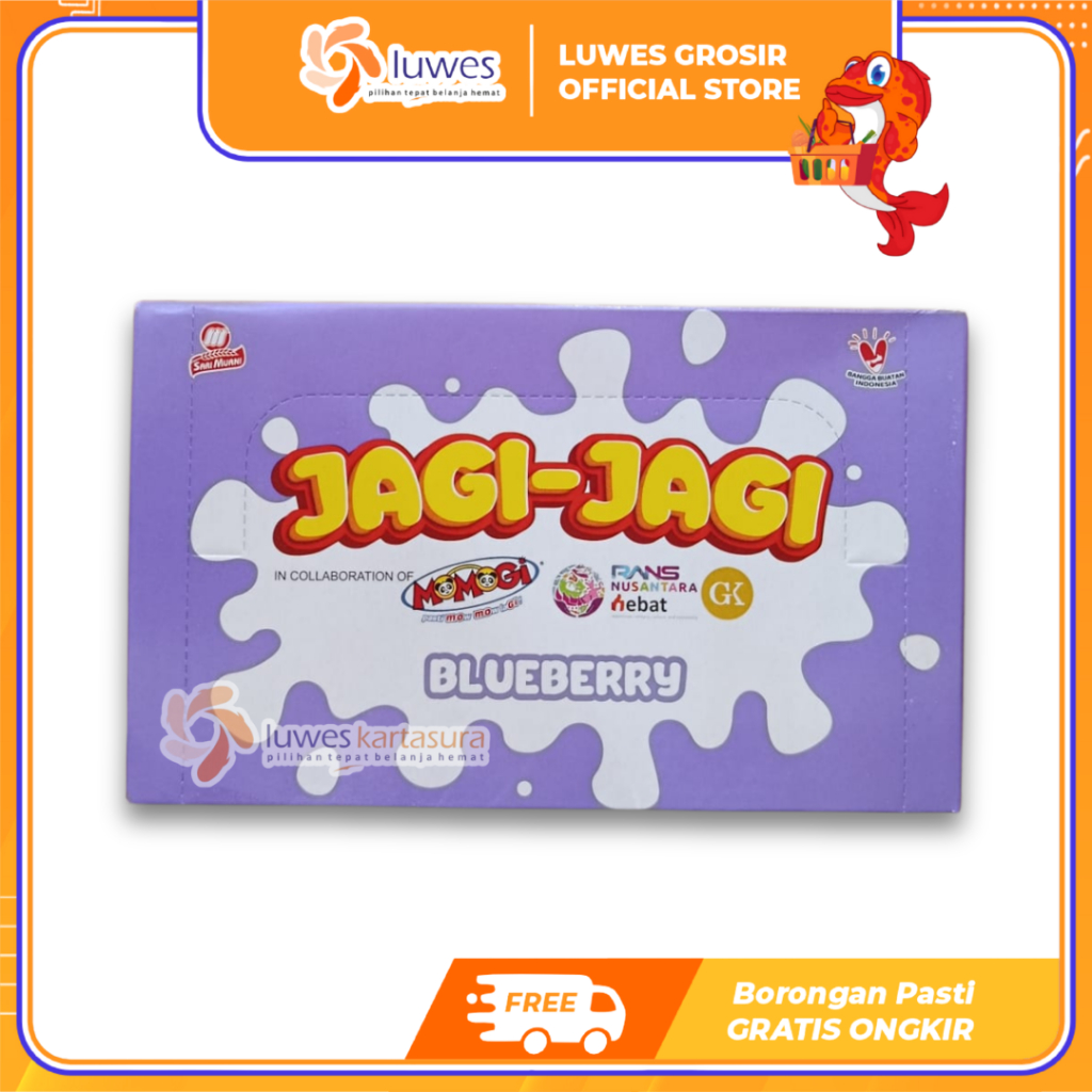 [GROSIR] Momogi Jagi-Jagi Snack Murah Rasa Blueberry 1 Box Isi 10pcs Terlaris