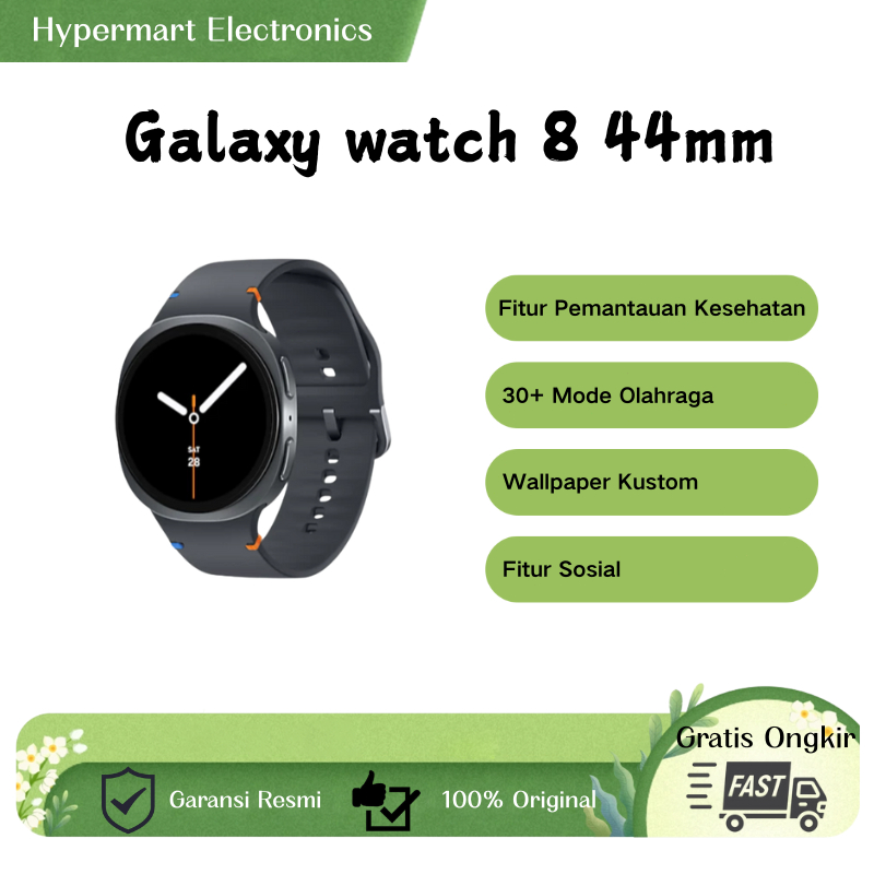 Samsung Galaxy Watch 8 ECG & Blood Pressure Telepon Bluetooth Running Pace Wallpaper Kustom Jam Pint