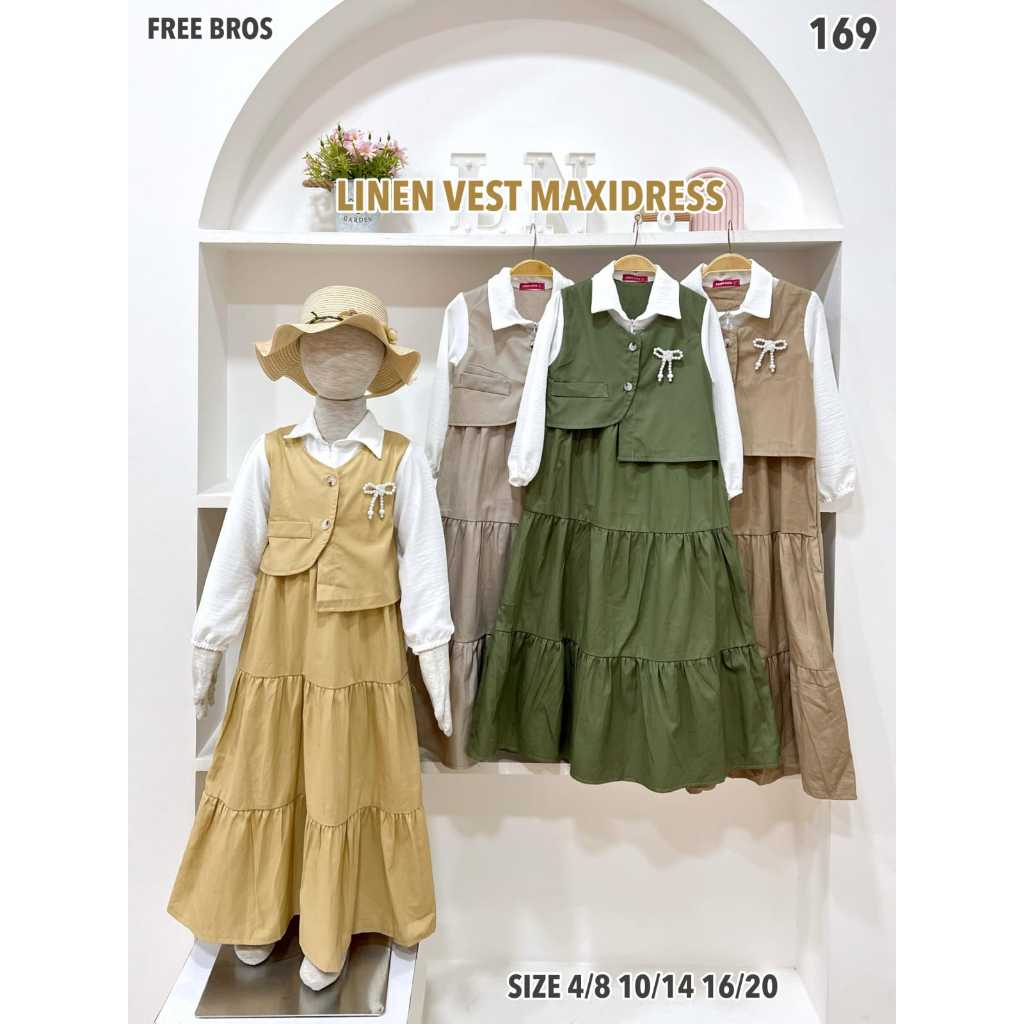 Gamis Anak Perempuan bahan linen