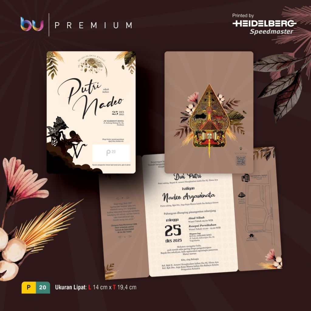 Blanko Undangan Kosongan BU Premium 20 FOIL (P 20) / Gunungan Mewah + Foil