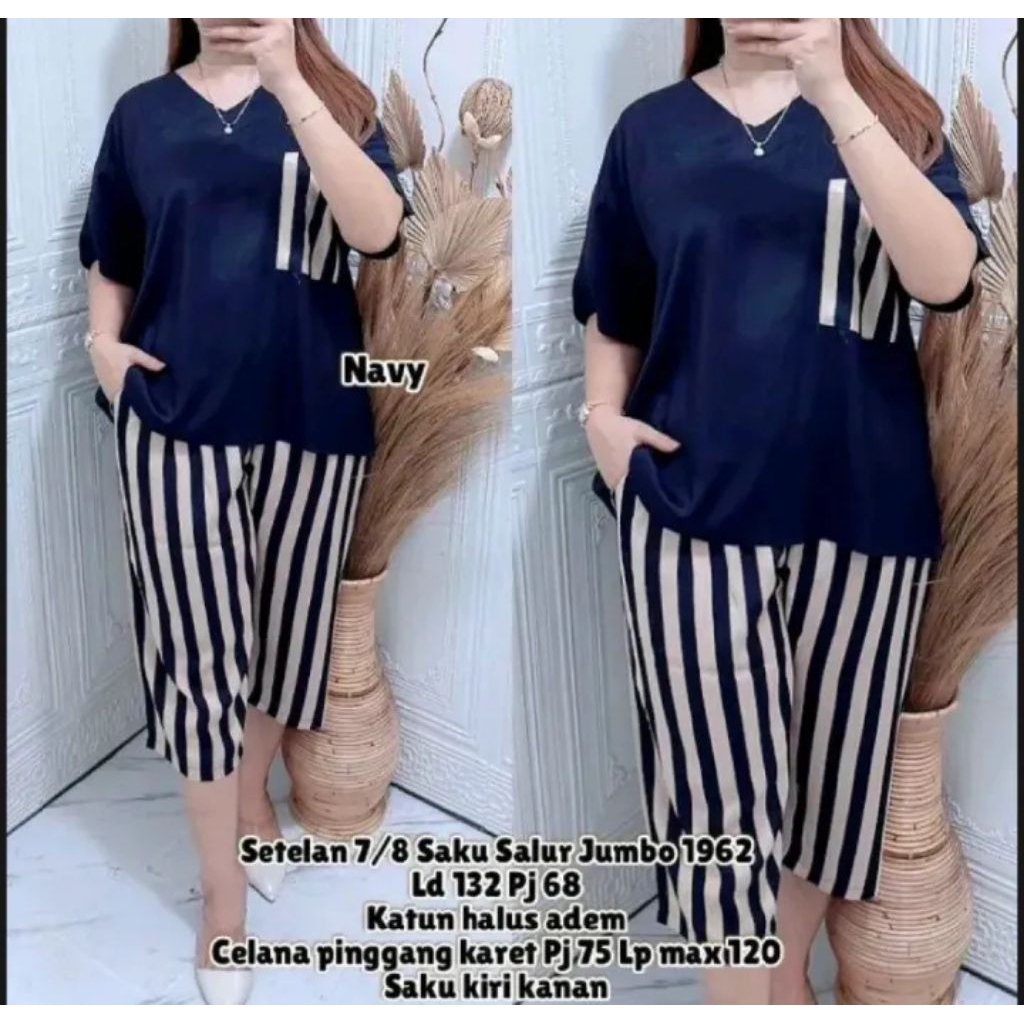 SETELAN ANDIN KOMBINASI SALUR POLOS JUMBO//BAJU SETELAN WANITA TERBARU//ONESET ANDIN TERVIRAL