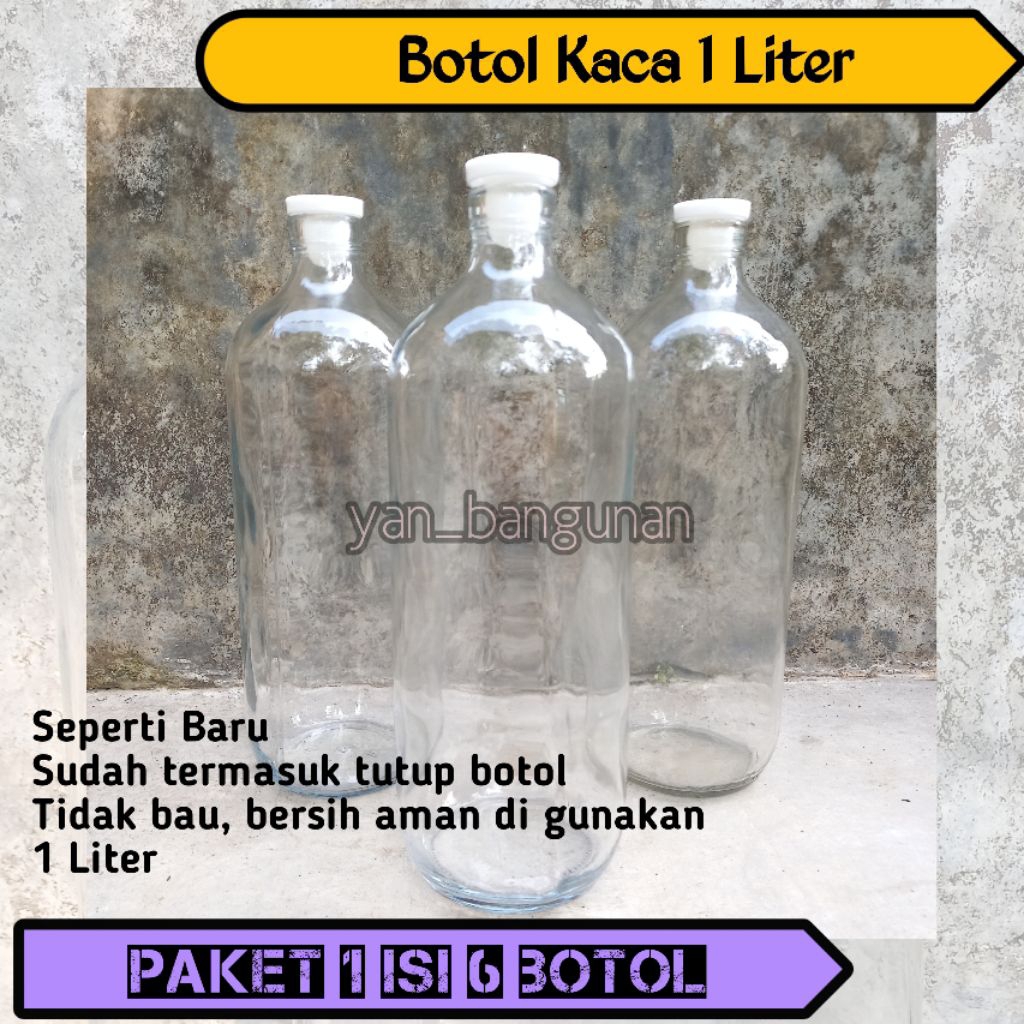 Botol Bensin / Botol Kaca 1Liter