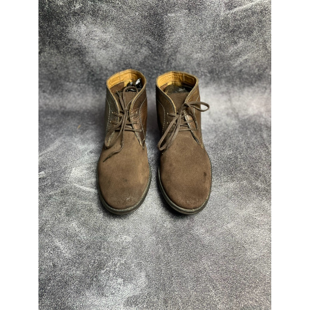 clarks originals chuka boots suede mix brown leather