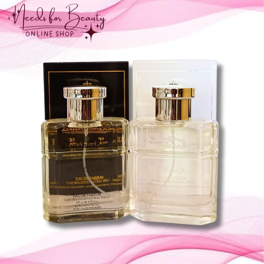 AMBASSADOR EAU DE PARFUME Vaporisateur Series 125ml WHITE FROZEN & BLACK CORAL