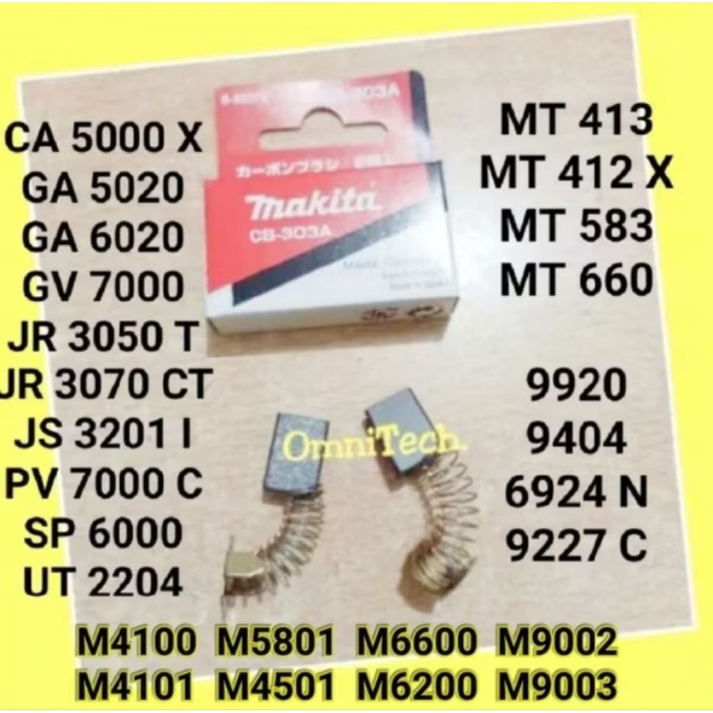 Carbon Brush Arang Spul Makita Blower UB 1101 SP 6000 CA 5000 CB 303 CB303 CB303A