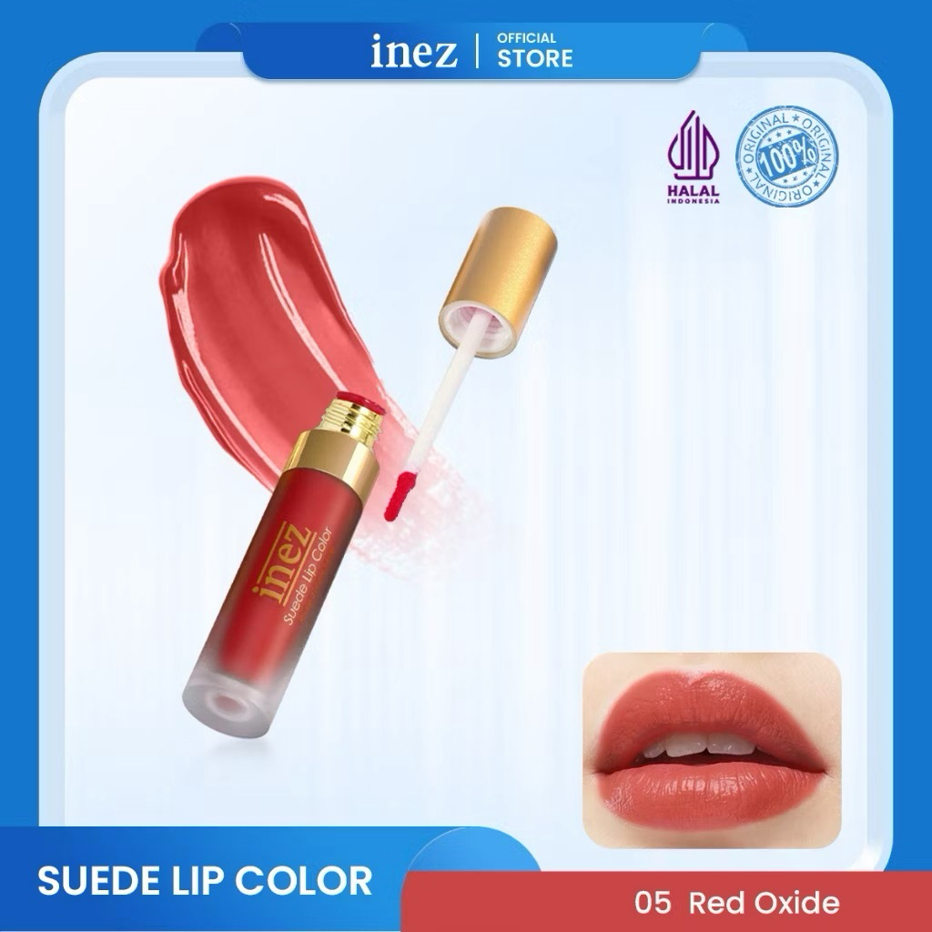 Inez Suede Lip Color Lipstik Cream Matte Tahan Lama Tidak Mudah Luntur