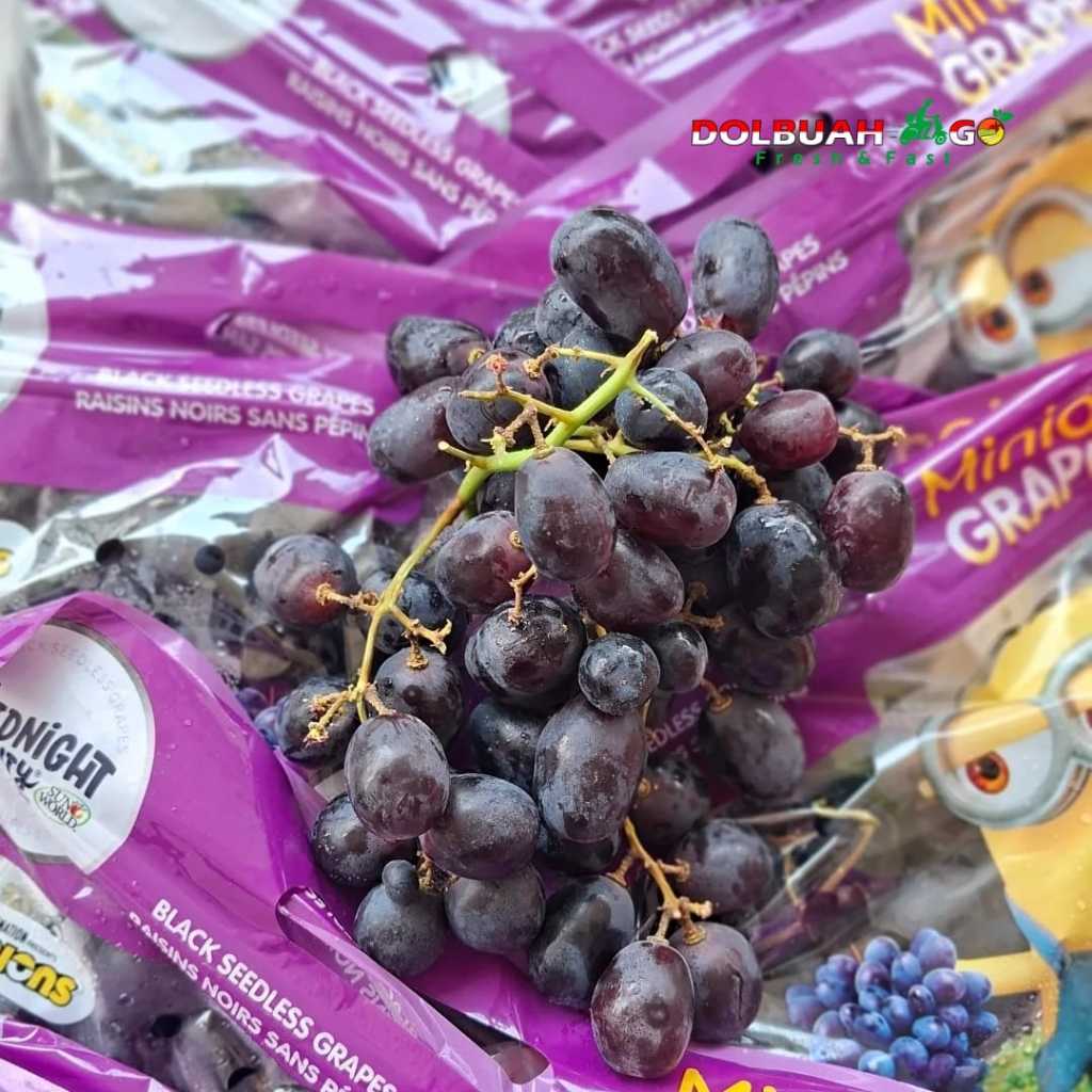 Anggur Hitam Black Midnight Beauty Autumn Manis Buah Import Fresh Murah - Dolbuahgo