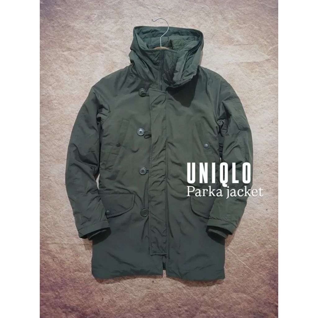 Jaket parka keren UNIQLO ijo army second/bekas/preloved