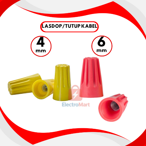 Lasdop Screw Sambungan Kabel Putar Cap Twist Wire Connector harga per pcs Terminal 4mm 6mm - Lasdop 
