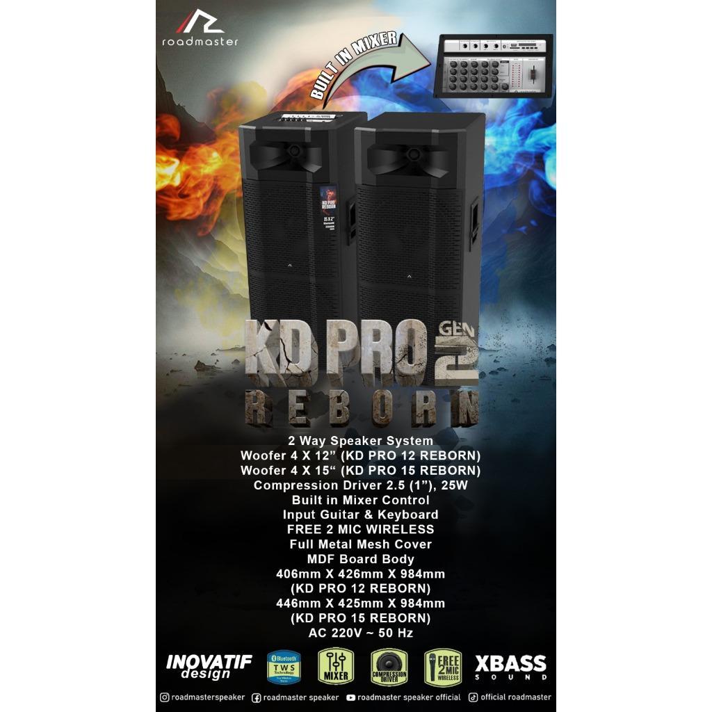 ROADMASTER - KD PRO 212 Reborn GEN2 I Mix Usb I Speaker Active Bluetooth I Garansi 1 Tahun