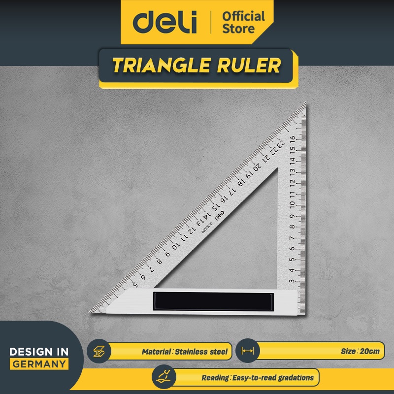 Deli Penggaris Segitiga Siku Besi Tukang / Triangle Ruler EDL303XXX