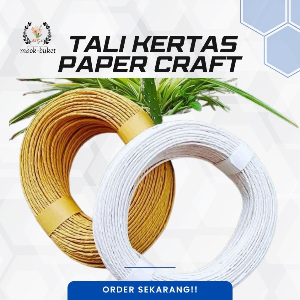 TALI KERTAS PAPER BAG CRAFT TALI LOOM KERTAS ROLL 100 METER
