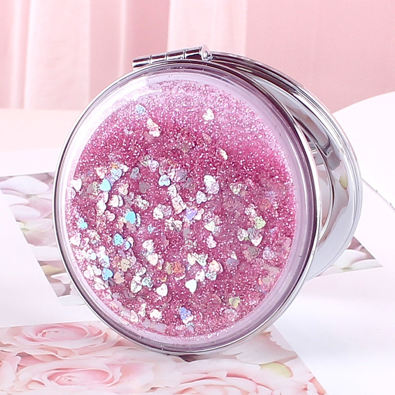 Grosir Termurah Cermin Travel Cermin Saku Kaca Rias Makeup Lipat Bulat Kotak Mini Dua Sisi